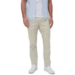 image-Mens Straight Fit Linen Blend Trousers