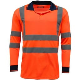 image-HV005 Hi Vis Long Sleeve Polo Shirt