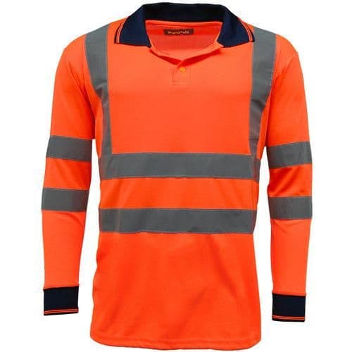image-HV005 Hi Vis Long Sleeve Polo Shirt