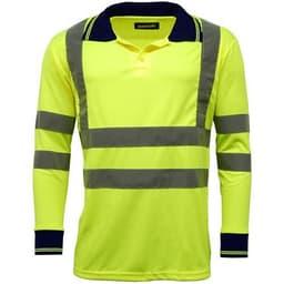 image-HV005 Hi Vis Long Sleeve Polo Shirt