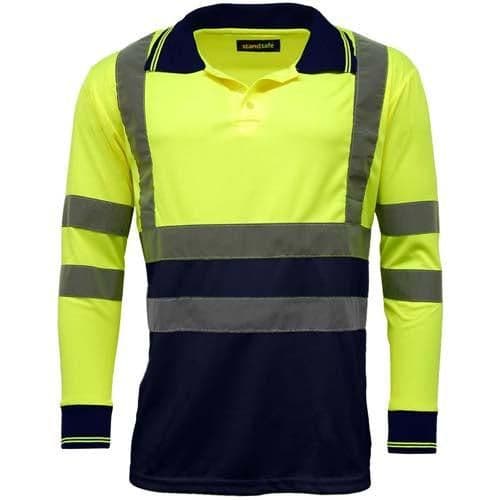 image-HV005 Hi Vis Long Sleeve Polo Shirt