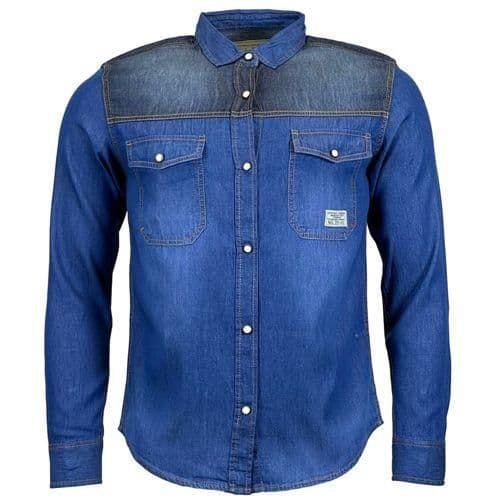 image-Mens Jack South Long Sleeved Contrast Denim Shirt