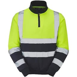 image-Standsafe Hi Vis Zip Neck Workwear Sweatshirt - HV040
