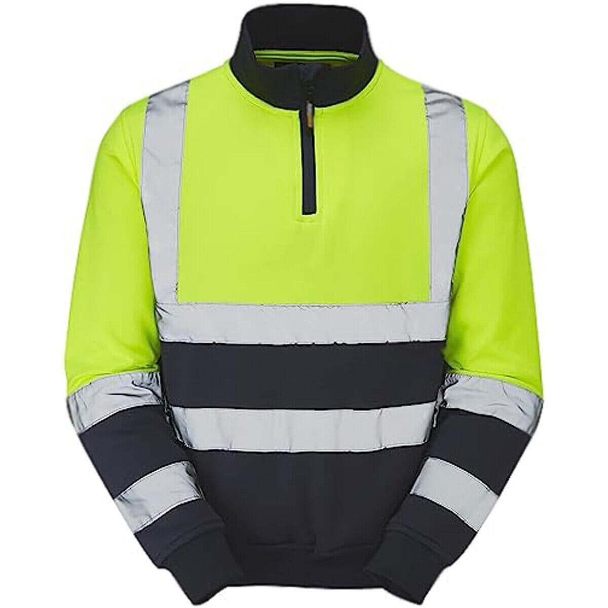 image-Standsafe Hi Vis Zip Neck Workwear Sweatshirt - HV040