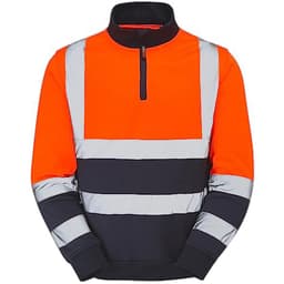 image-Standsafe Hi Vis Zip Neck Workwear Sweatshirt - HV040