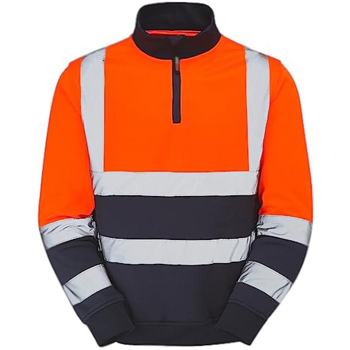 image-Standsafe Hi Vis Zip Neck Workwear Sweatshirt - HV040