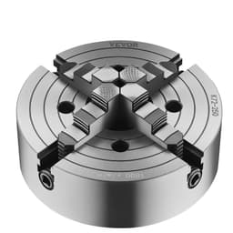 image-VEVOR 4-Jaw Lathe Chuck, 10 in (250 mm), Lathe Chuck, 0.6-9.84 in (15-250 mm) Clamping Range with T-key Fixing Screws Reversible Jaws, HT300 Cast Iron Material, Internal External for Wood Metal Lathe