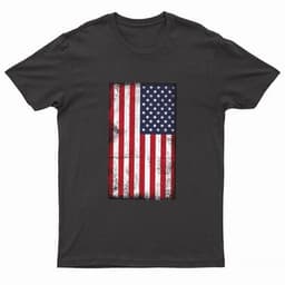 image-Adults Printed American Flag US Grunge T-Shirt