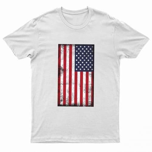 image-Adults Printed American Flag US Grunge T-Shirt