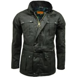 image-Game Continental Belted Motorcyle Wax Jacket