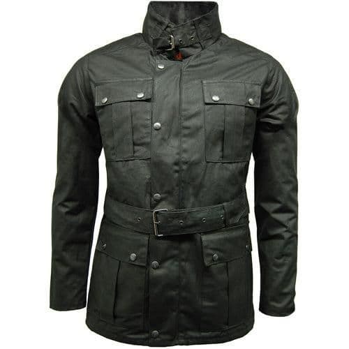 image-Game Continental Belted Motorcyle Wax Jacket