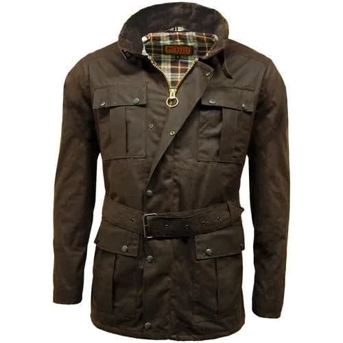 image-Game Continental Belted Motorcyle Wax Jacket