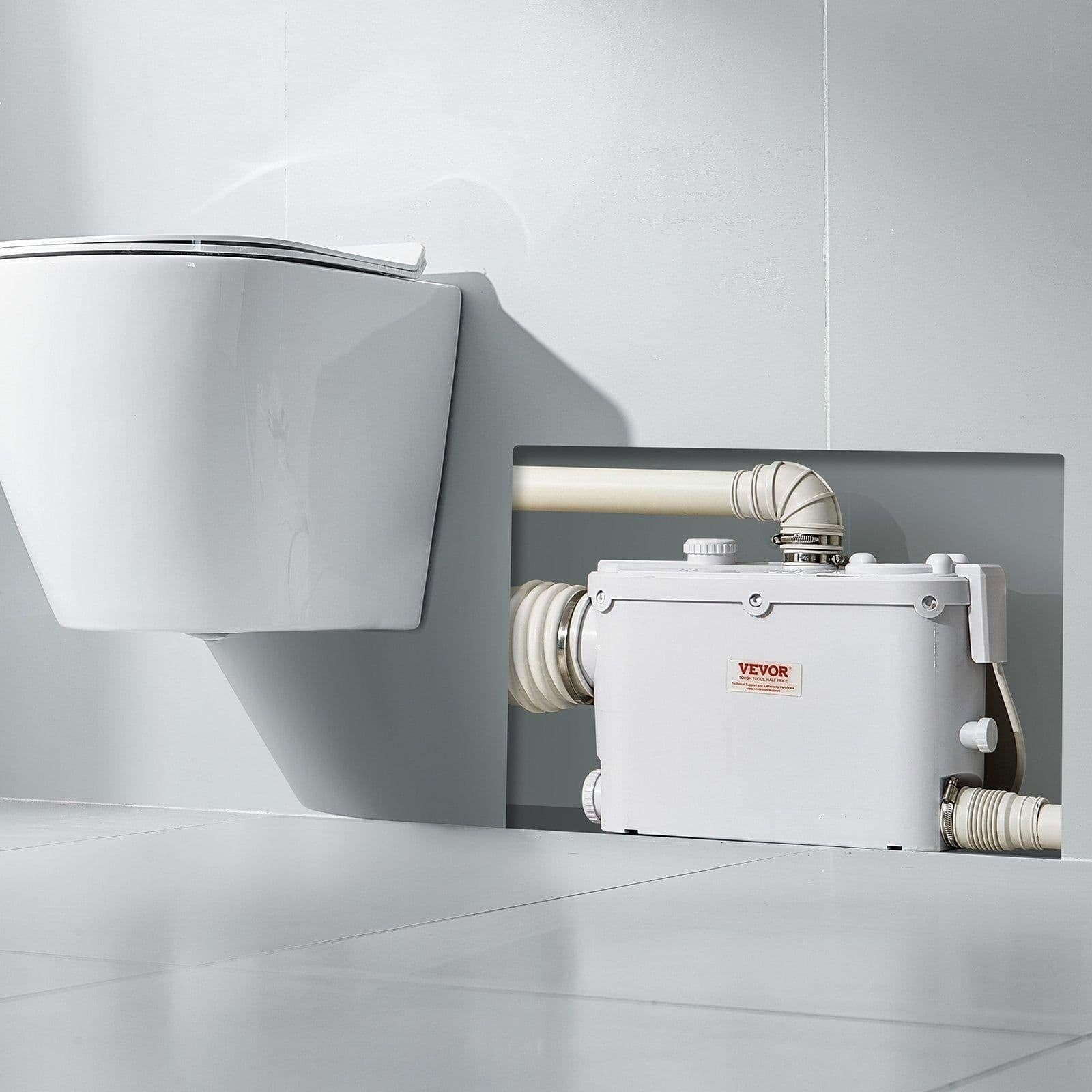image-VEVOR Macerator Pump 500W - 29 GPM Upflush Toilet Pump 4 Inlets