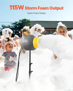 image-VEVOR Foam Machine, 115 W Party Foam Cannon, Portable Foam Maker with a Tripod Stand, Powerful Foam Party Machine, for Backyard, Pool, Outdoor Events, Birthdays, Celebrations and Party, Grey & Yellow