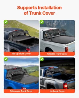 image-VEVOR Truck Bed Roll Bar, Universal Adjustable Sport Bar Chase Rack, with Luggage Rack for Full-Size Pickup, Carbon Steel Construction with Extension Light Bracket, Rust-resistant Coating