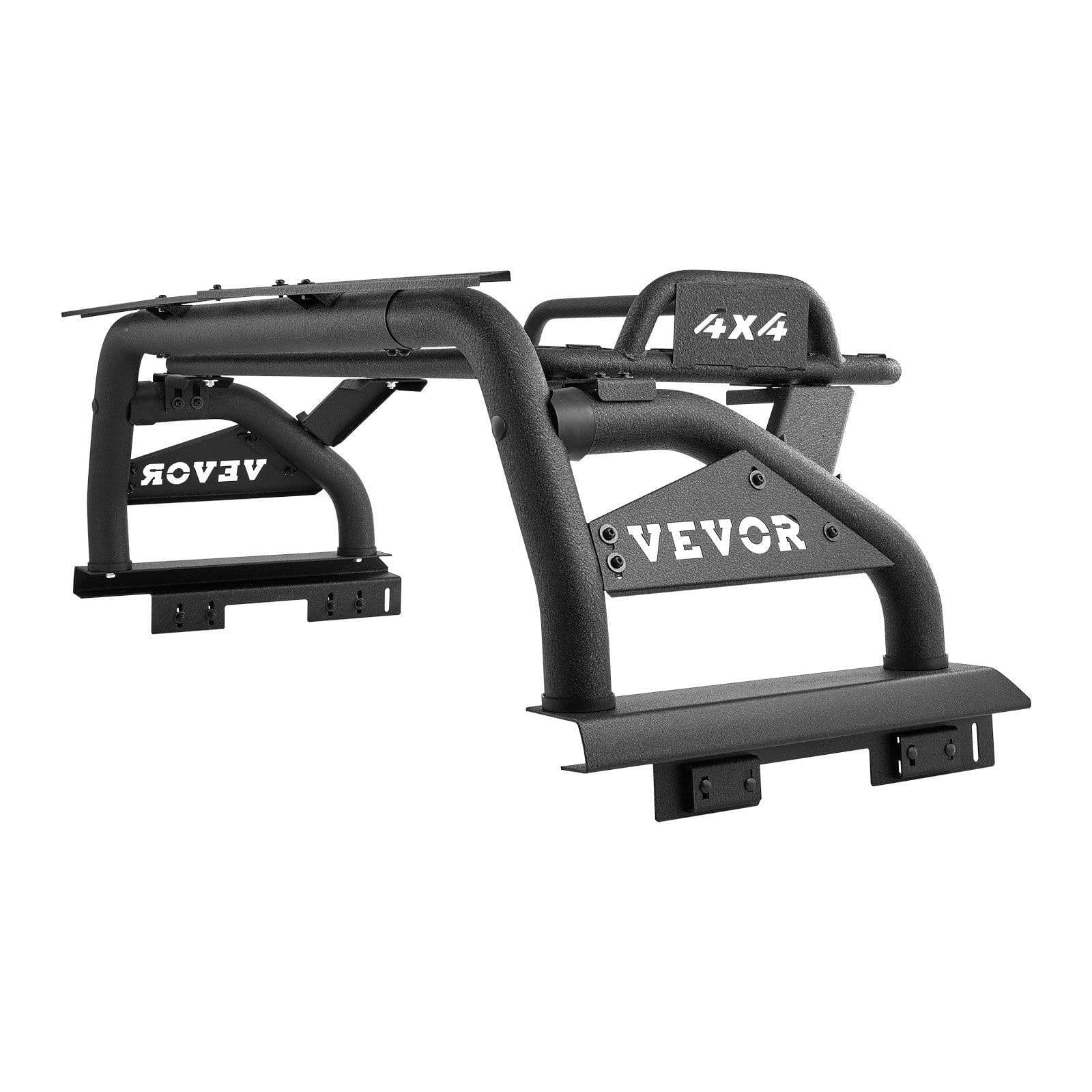image-VEVOR Truck Bed Roll Bar, Universal Adjustable Sport Bar Chase Rack, with Luggage Rack for Full-Size Pickup, Carbon Steel Construction with Extension Light Bracket, Rust-resistant Coating