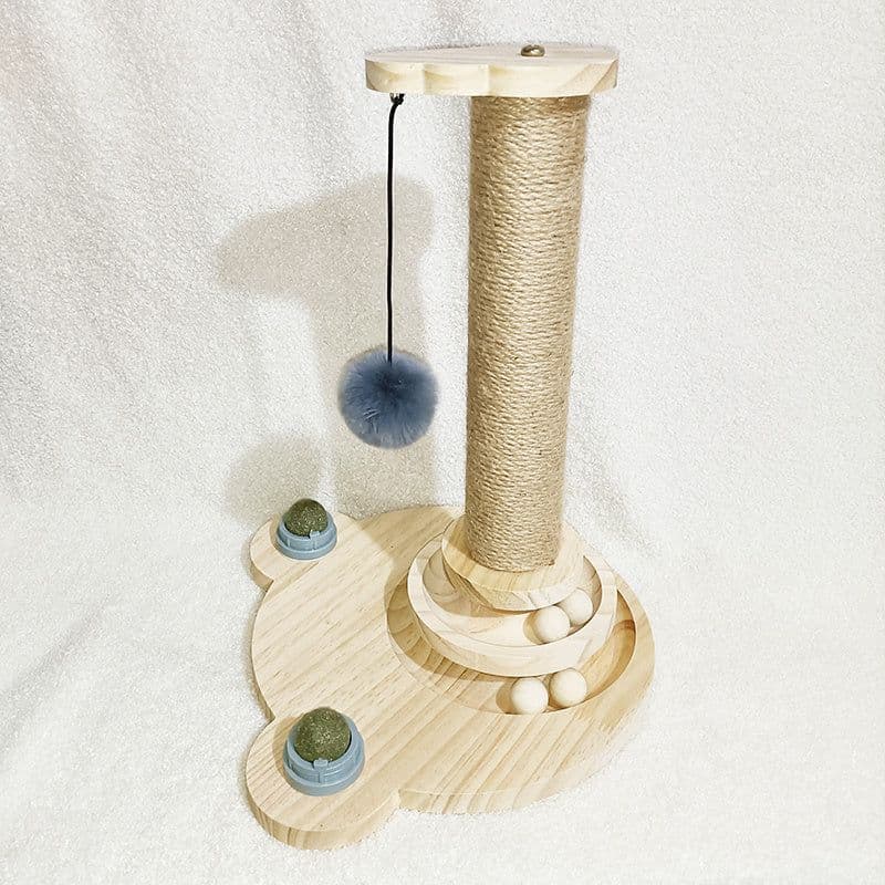 image-Cat Toys From Solid Wood Cat Turntable Bite-resistant Funny Cat Stick Cat Supplies