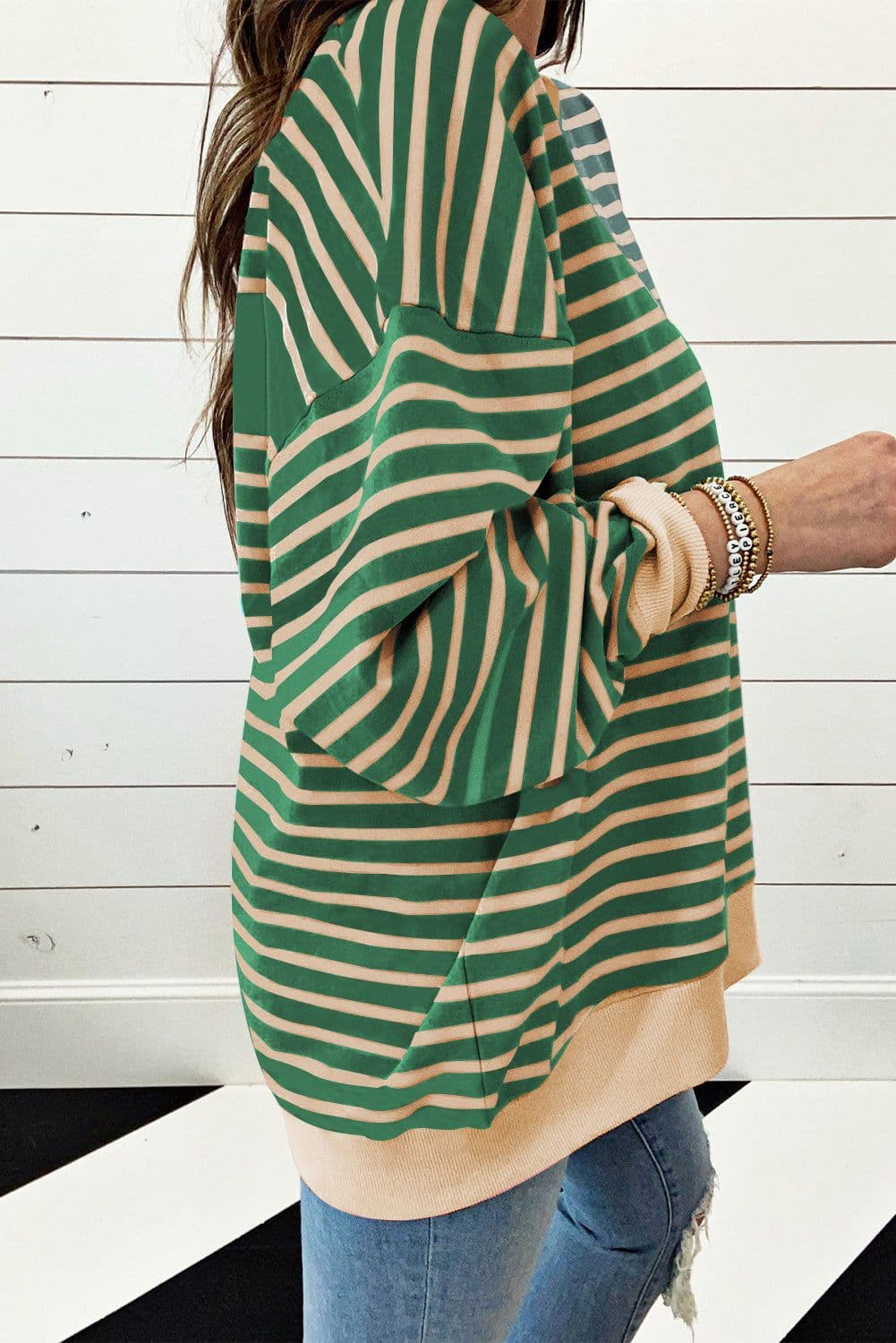 image-Colorblock Drop Shoulder Oversize Sweatshirt