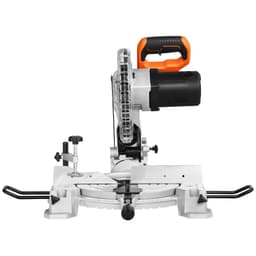 image-VEVOR Compound Miter Saw, 10-Inch Blade, 15 Amp Motor, 60-Tooth, Corded Single Bevel 0-45°, LED Precision Alignment, Angle Adjustable, Lightweight Cast Aluminum Base, for Wood, Composite Decking