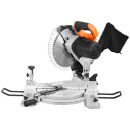 image-VEVOR Compound Miter Saw, 10-Inch Blade, 15 Amp Motor, 60-Tooth, Corded Single Bevel 0-45°, LED Precision Alignment, Angle Adjustable, Lightweight Cast Aluminum Base, for Wood, Composite Decking