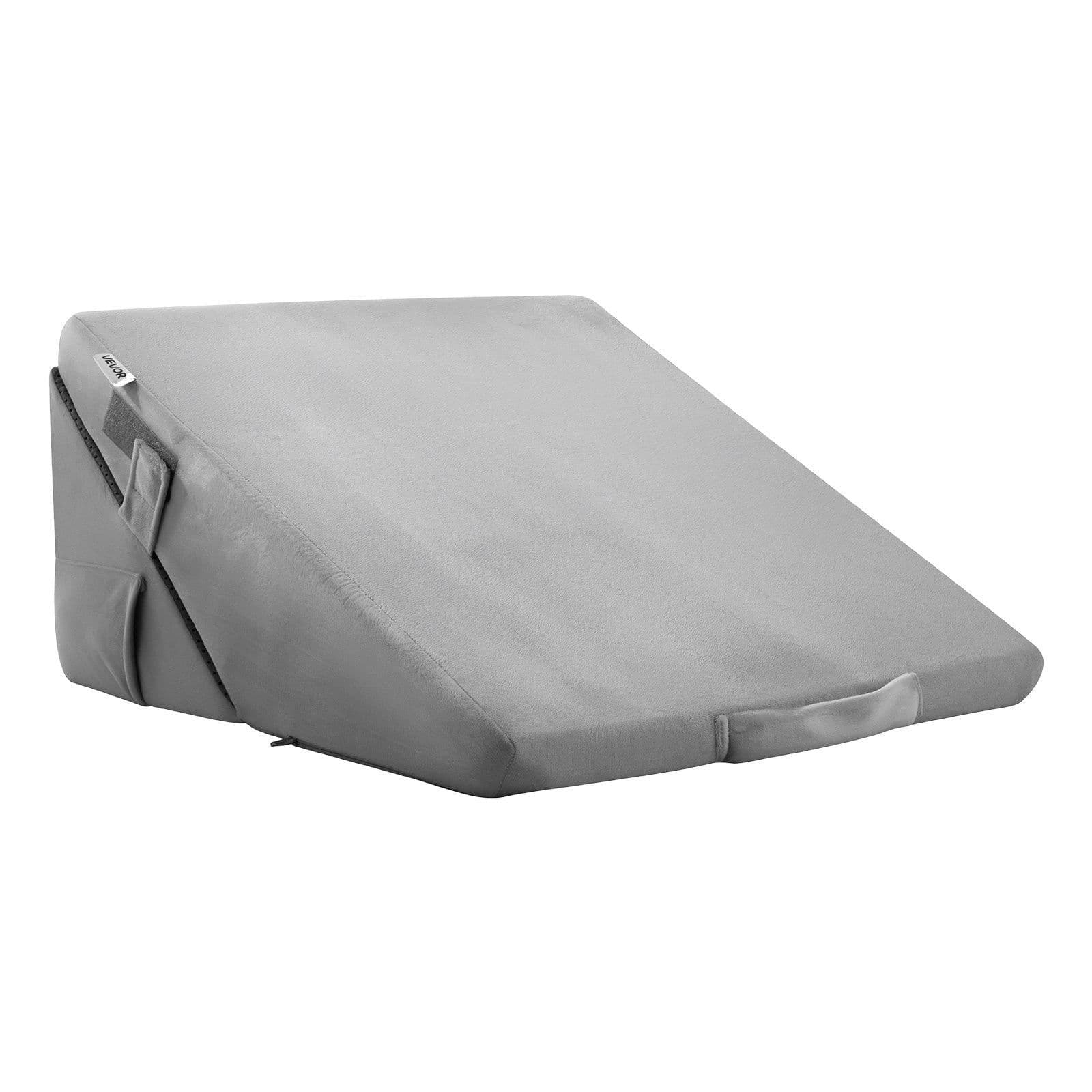 image-VEVOR Bed Wedge Pillow for Sleeping, Adjustable Orthopedic Bed Wedge, 25D High-Density Foam Filling & Soft Washable Cover, Post Surgery Pillow for Acid Reflux, Back Pain, Snoring Relief, Light Grey