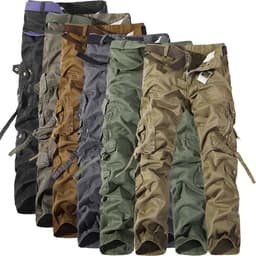 image-Men's Multi-pocket Cargo Pants Washed Hot Sale Cargo Pants