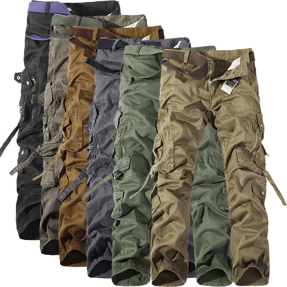 image-Men's Multi-pocket Cargo Pants Washed Hot Sale Cargo Pants