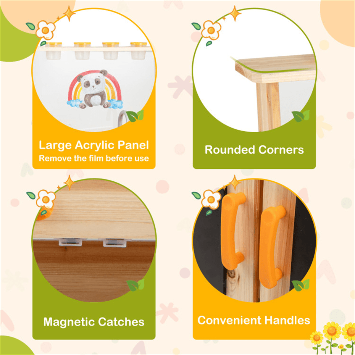image-Kids Outdoor Mud Kitchen Playset, Fir Wood, Sink/Stove, Utensils & Chalkboard