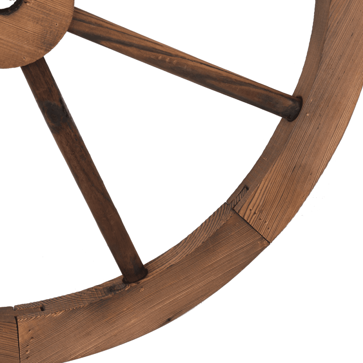 image-24-Inch Rustic Wooden Wagon Wheels, 2-Pack, Brown Garden Wall Decor