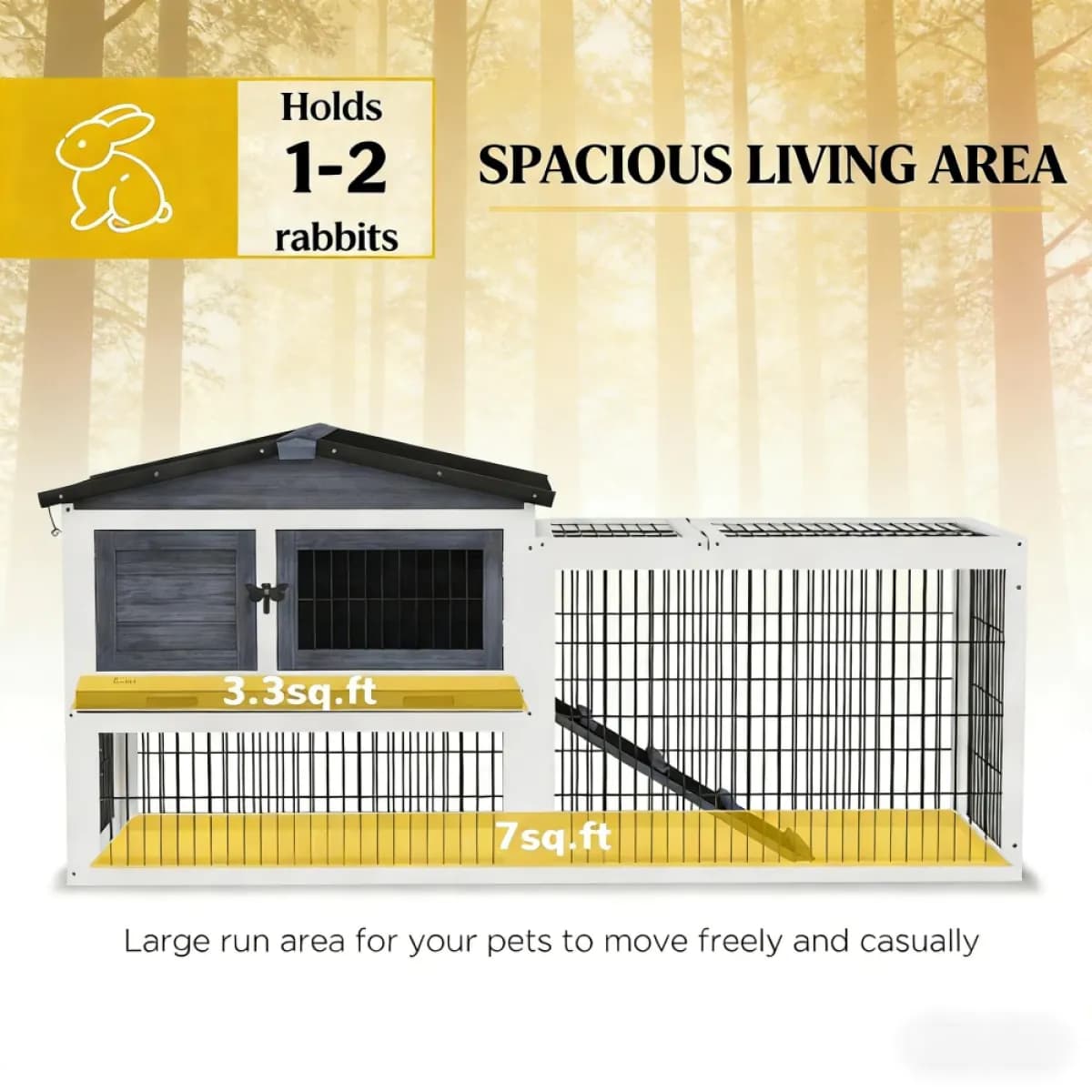 image-Small Animal Playpen Cage, Dark Gray, 59"L x 20.75"W x 26.75"H