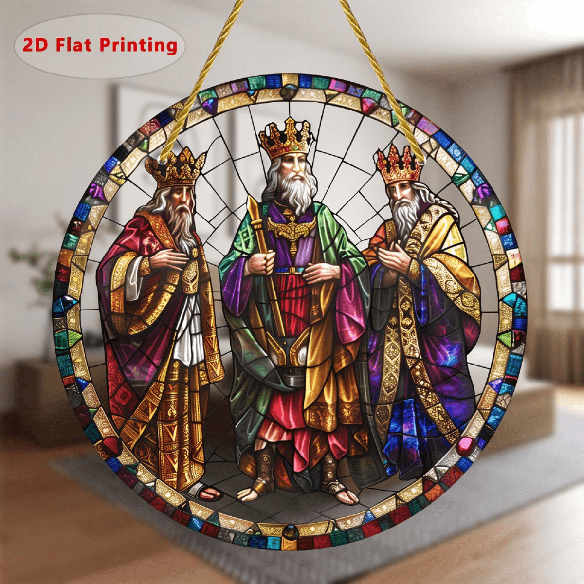 image-Rainbow Prism Acrylic Window Decor Colorful Hanging Ornament 20cm x 20cm