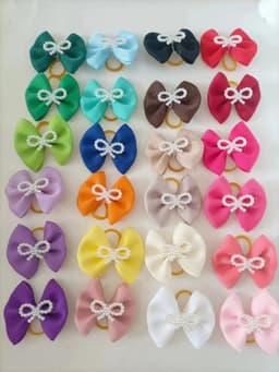 image-5PCS Large Dog Bows Pure Style Pet Dog Hair Bowknot Small Dog Hair Accessories Rubber Bands Dog Grooming Accessories