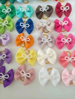 image-5PCS Large Dog Bows Pure Style Pet Dog Hair Bowknot Small Dog Hair Accessories Rubber Bands Dog Grooming Accessories