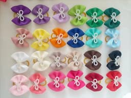 image-5PCS Large Dog Bows Pure Style Pet Dog Hair Bowknot Small Dog Hair Accessories Rubber Bands Dog Grooming Accessories