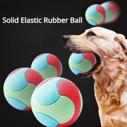image-Solid Rubber Dog Balls for Dogs Virtually Indestructible Pet Dog Interactive Toy Training Chew Play Fetch Bite Toys