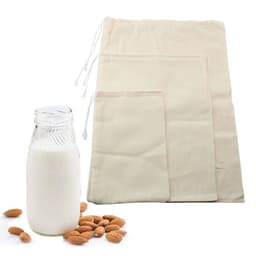 image-Nut Milk Bags Reusable Organic Cotton Nut Bag for Almond Milk Juice Cold Brew Coffee Tea Yogurt Filter Strainers Mesh Cheese Bag