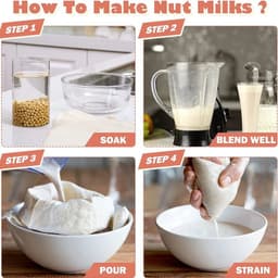 image-Nut Milk Bags Reusable Organic Cotton Nut Bag for Almond Milk Juice Cold Brew Coffee Tea Yogurt Filter Strainers Mesh Cheese Bag