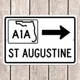 image-St Augustine Florida A1A Highway Road Sign Souvenir Decor 20x30cm Metal
