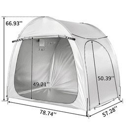 image-Bicycle Storage Shed 6.8x4.9FT Light Gray Arched 210D Oxford