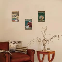 image-SUPERDANT Metal Tin Sign Drink Tea Vintage Iron Sign Retro Read Books Wall Decor Plaque Motivational Quotes Wall Art Poster for