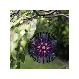 image-Solar Wind Chime 10" Mandala LED Lights Outdoor Garden Decor with Hook
