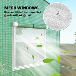 image-Garden Bed with Mini Greenhouse - Green 79"W