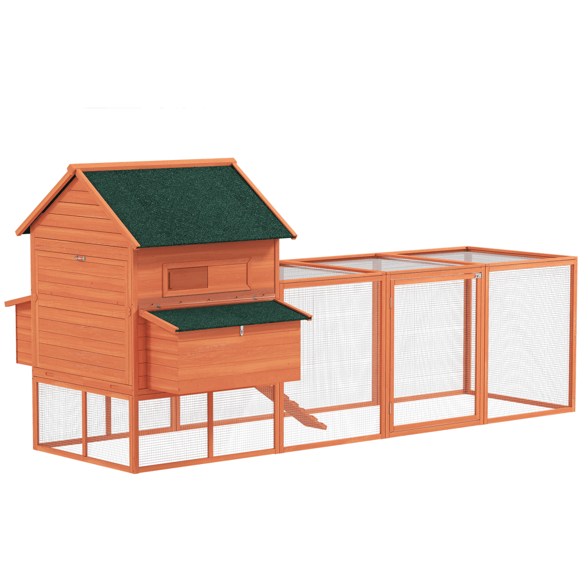 image-PawHut Chicken Coop - Gray, 136.5" L x 63" W x 59" H