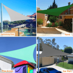 image-Sunshade Sail - 10'x10'x14' Dark Grey HDPE