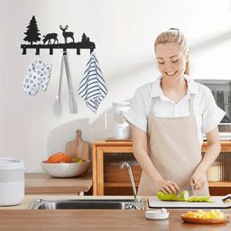 image-Matte Black Wall Hooks Heavy Duty Adhesive Mount - 6 Pack