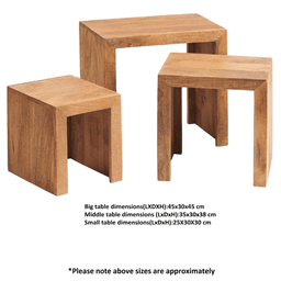 image-Toko Light Mango Nest Of 3 Tables