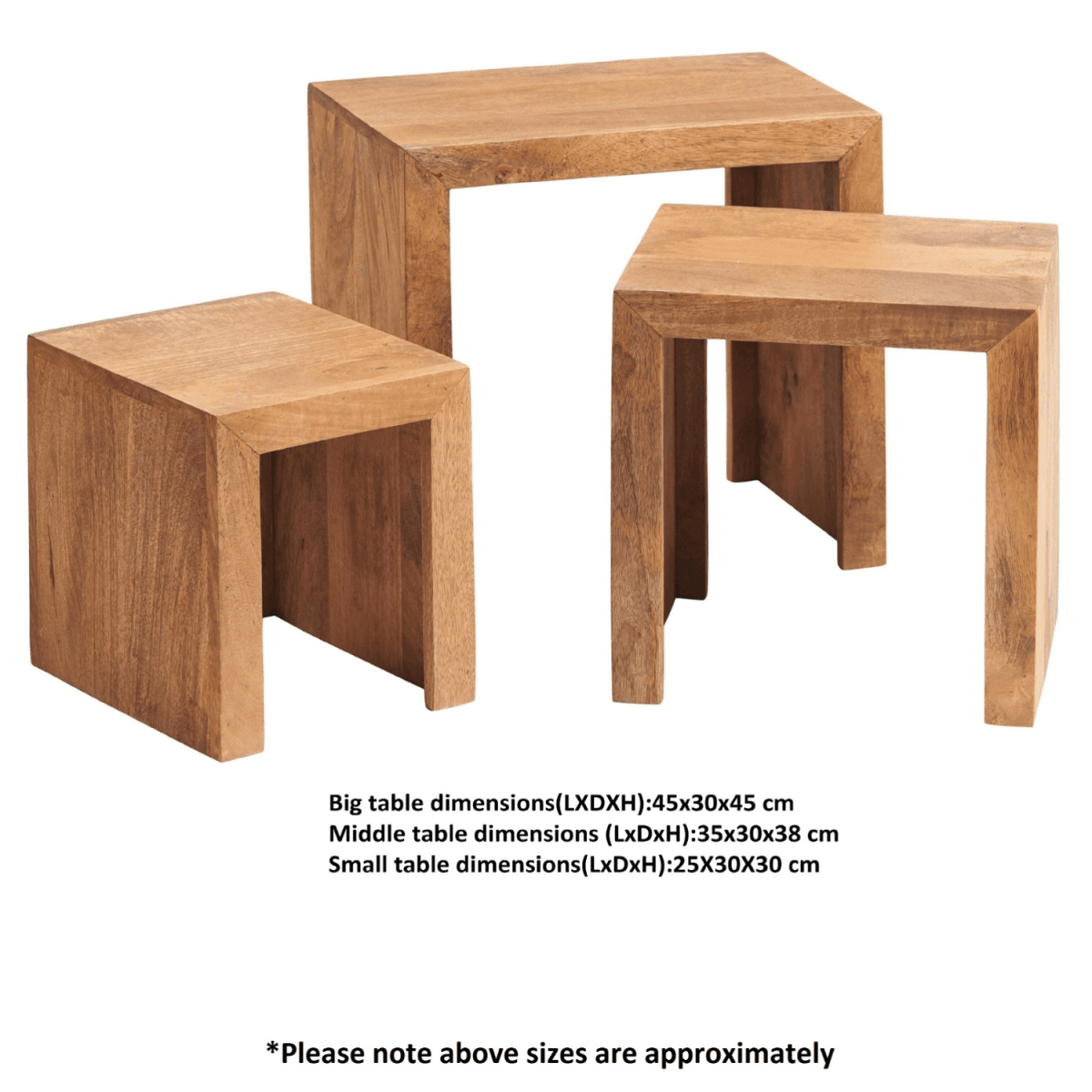image-Toko Light Mango Nest Of 3 Tables