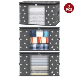 image-VINSANI 3pc DELUXE STORAGE BAGS GREY STAR 0000329