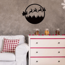 image-Halloween Christmas Reversible 24" Metal Wall Sign Decor - Dual Sided Hanging