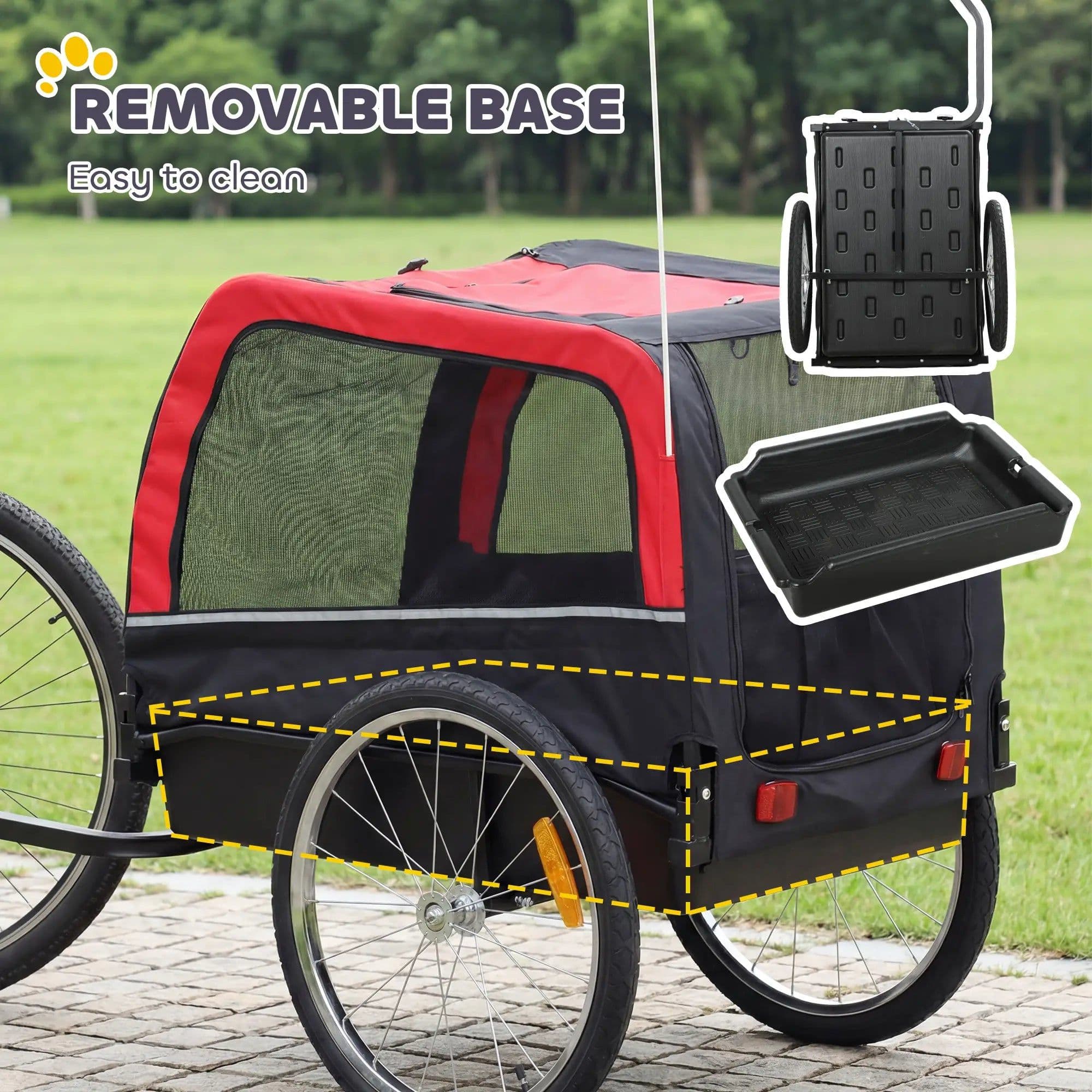 image-Dog Bike Trailer - Durable Steel Frame, 20" Wheels, Easy Assembly